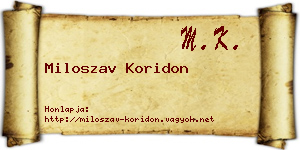 Miloszav Koridon névjegykártya